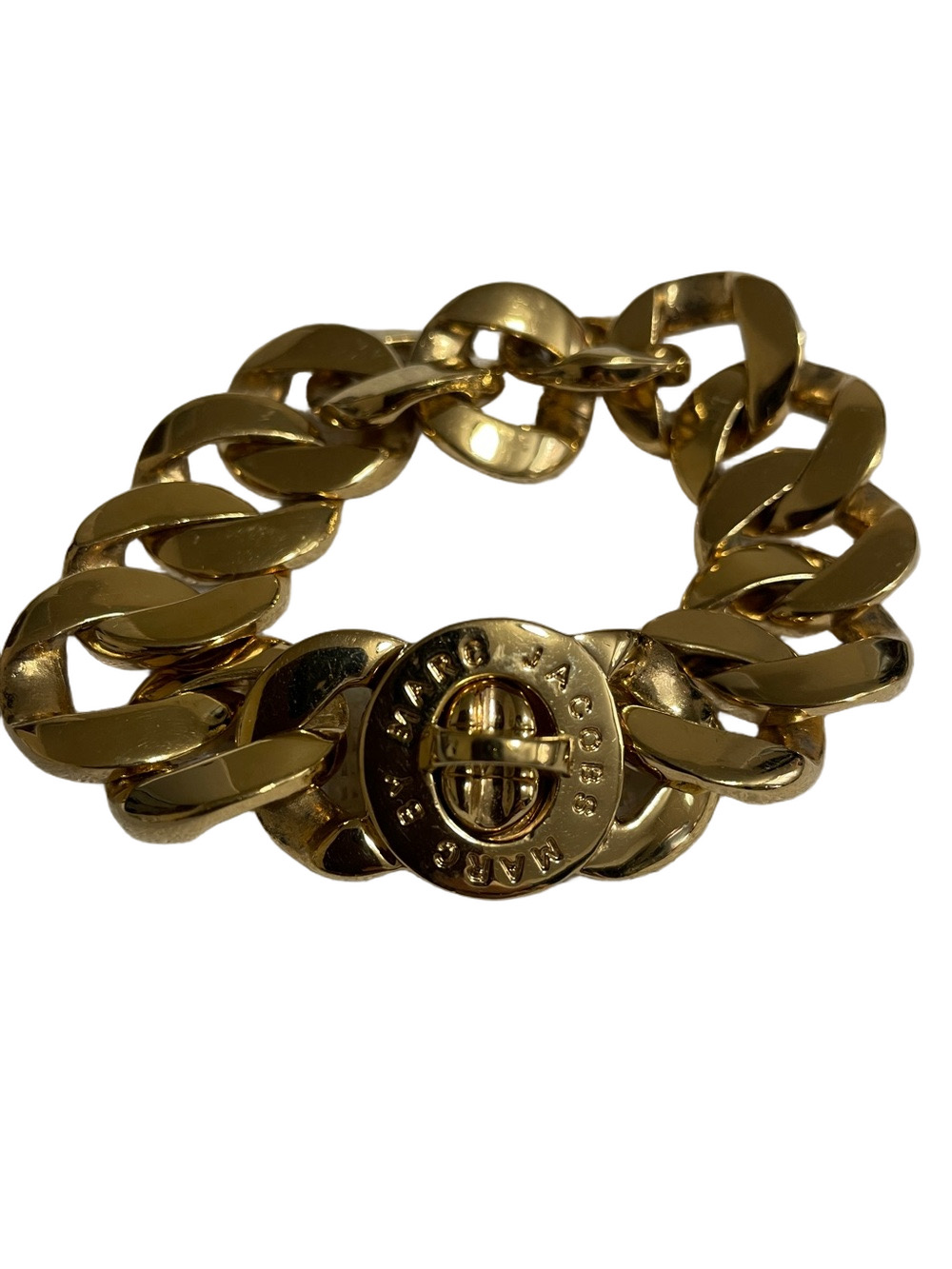 Marc Jacobs Gold Tone Link Bracelet with Signature Turn-Lock